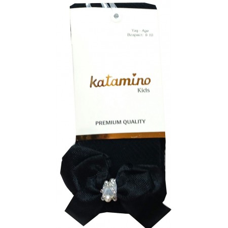 Памучен детски чорапогащник KATAMINO 7-10 години в черно. Памучен детски чорапогащник KATAMINO 7-10 години в черно.