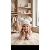 Детска шапка БЯЛА 2-4 години.
