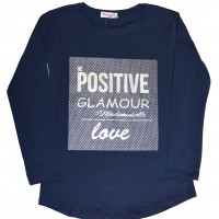 Детска блуза POSITIVE 9-13 години в тъмно синьо. Детска блуза POSITIVE 9-13 години в тъмно синьо.