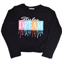 Модерна детска блуза DREAM 7-10 години в черно.