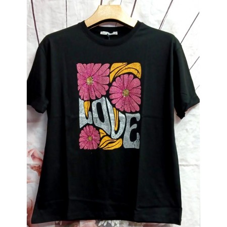 Дамска блуза LOVE XL-3XL размер в черно. Дамска блуза LOVE XL-3XL размер в черно.
