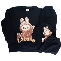 Детски анцуг LA BUBU 122-140 ръст в черно.