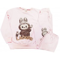 Детски анцуг LA BUBU 122-140 ръст в нежно розово.