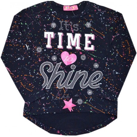 ДЕТСКА БЛУЗА *SHINE* 116-140 РЪСТ В ЧЕРНО. ДЕТСКА БЛУЗА *SHINE* 116-140 РЪСТ В ЧЕРНО.