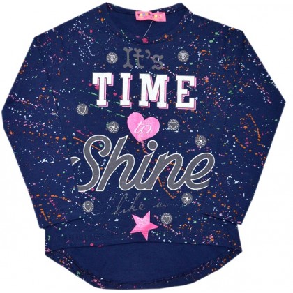 ДЕТСКА БЛУЗА *SHINE* 116-140 РЪСТ В ТЪМНО СИНЬО. ДЕТСКА БЛУЗА *SHINE* 116-140 РЪСТ В ТЪМНО СИНЬО.